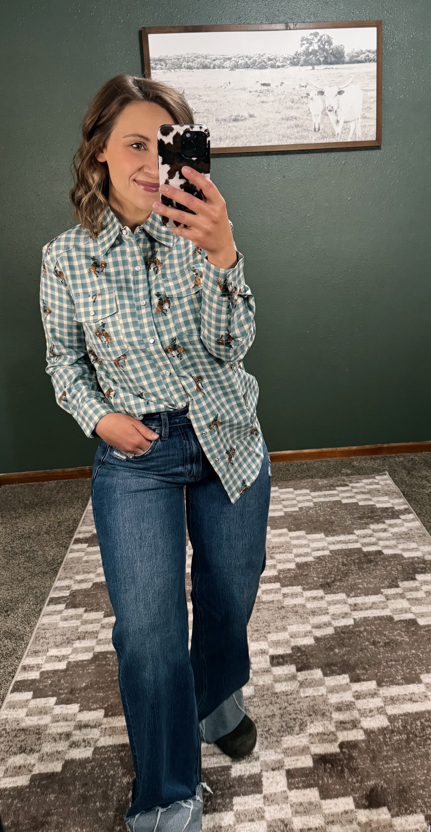 Bucking Horse Button Up