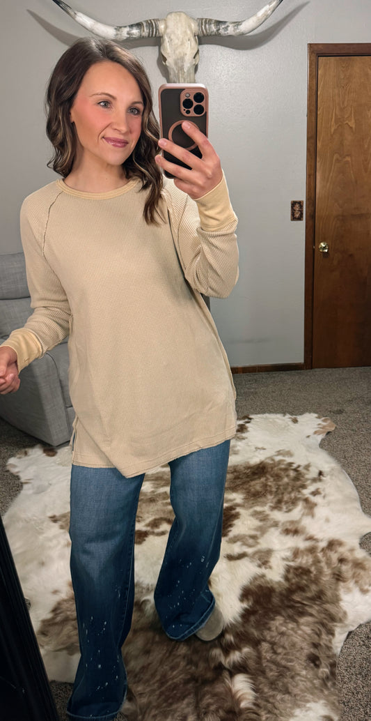 Washed Thermal Tunic - Oatmeal