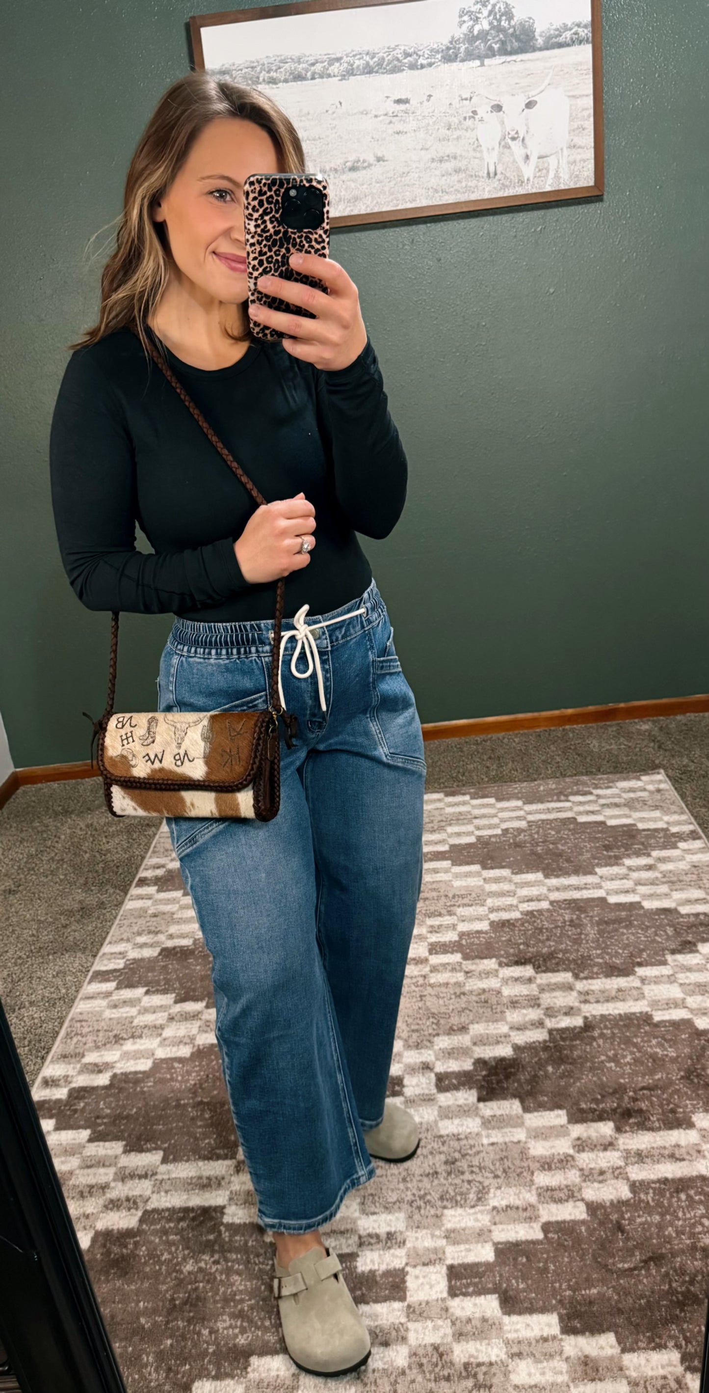 Western Cowhide Clutch