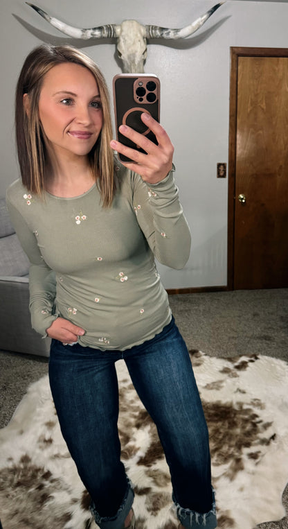 Floral Embroidered Long Sleeve