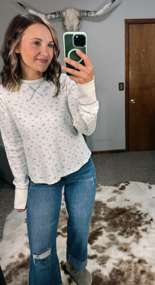 Floral Thermal Knit Top