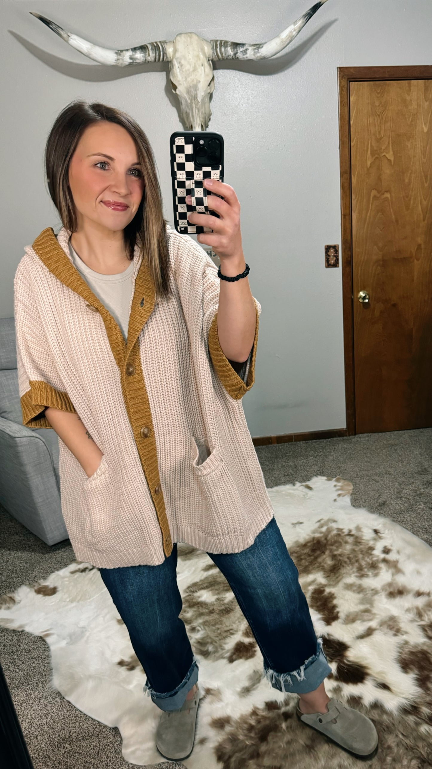 Hooded Sweater Poncho