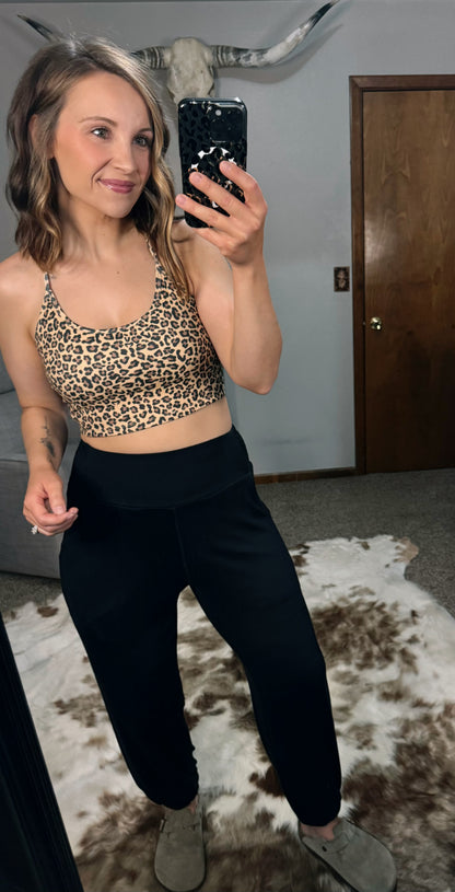 Brushed Hacci Lounge Jogger - Black