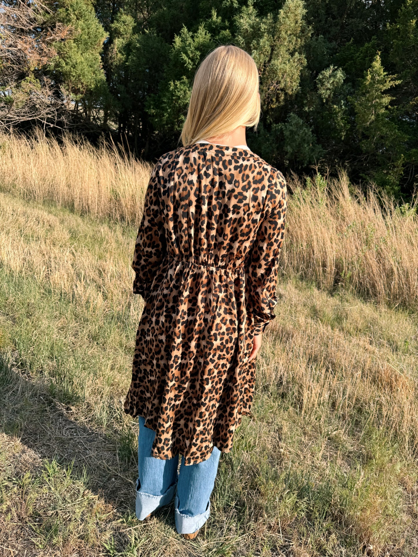 Leopard Print Button Front