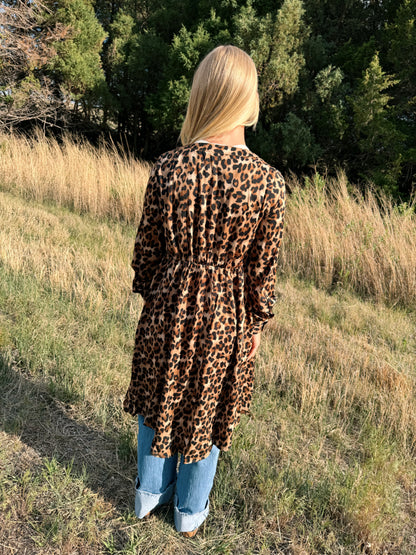 Leopard Print Button Front