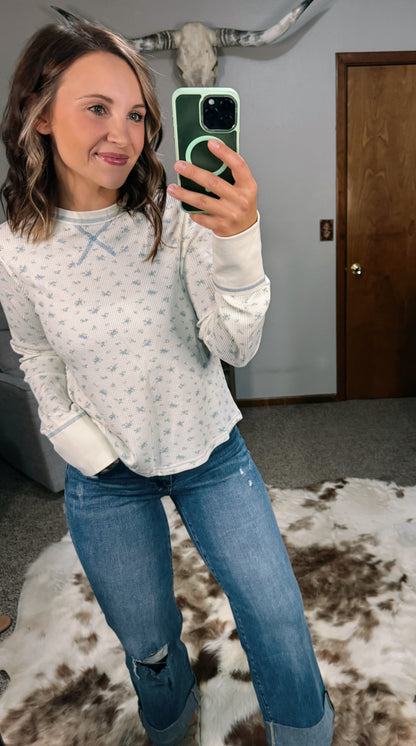 Floral Thermal Knit Top