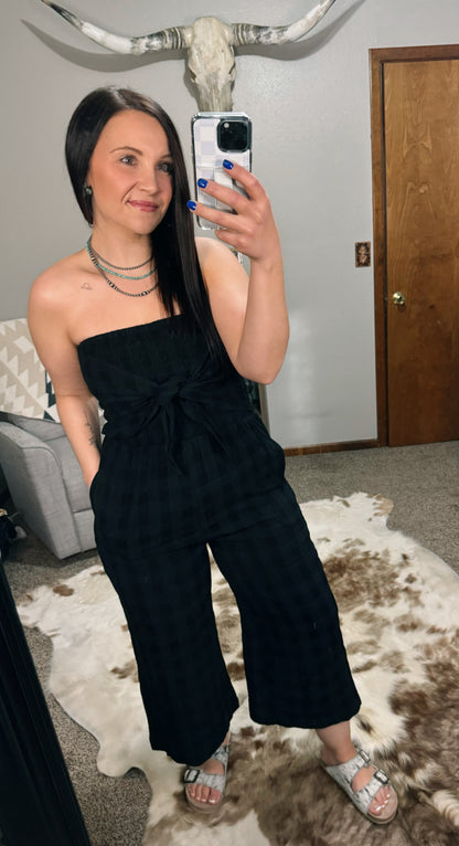 Faded Checkered Jumpsuit