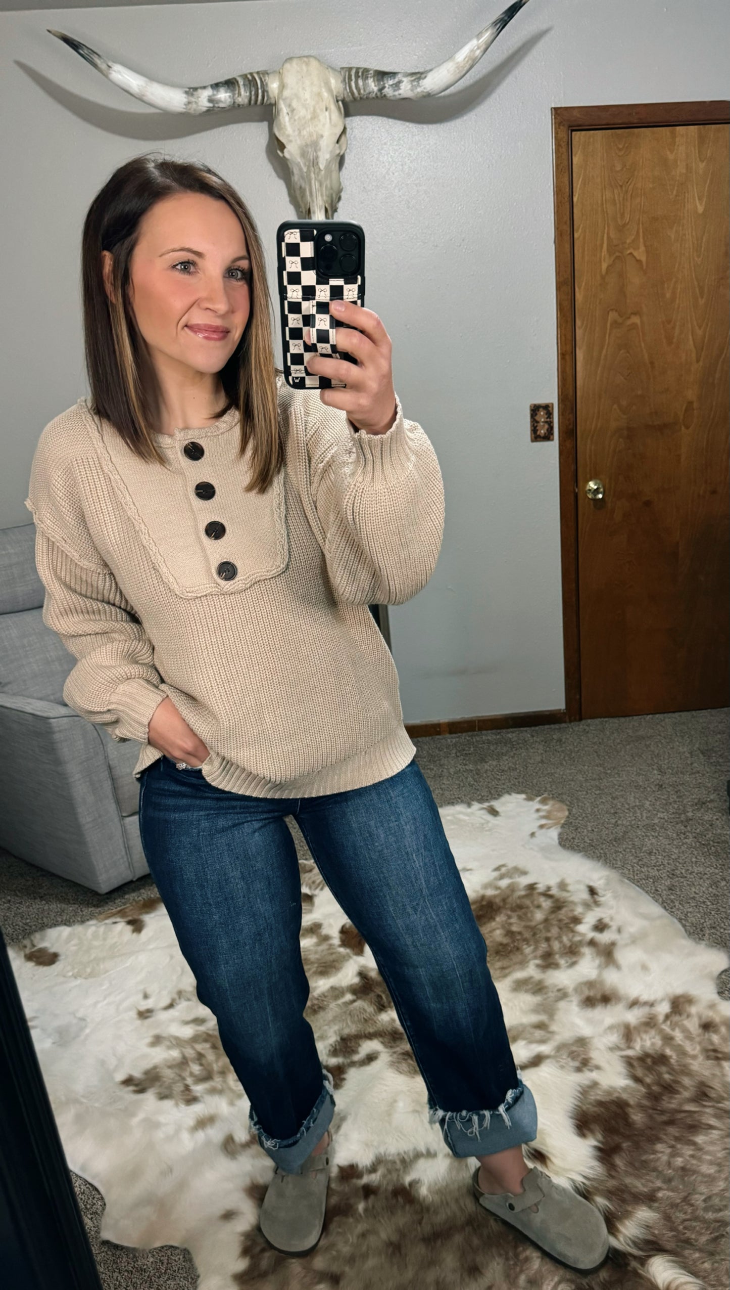 Button Up Henry Sweater