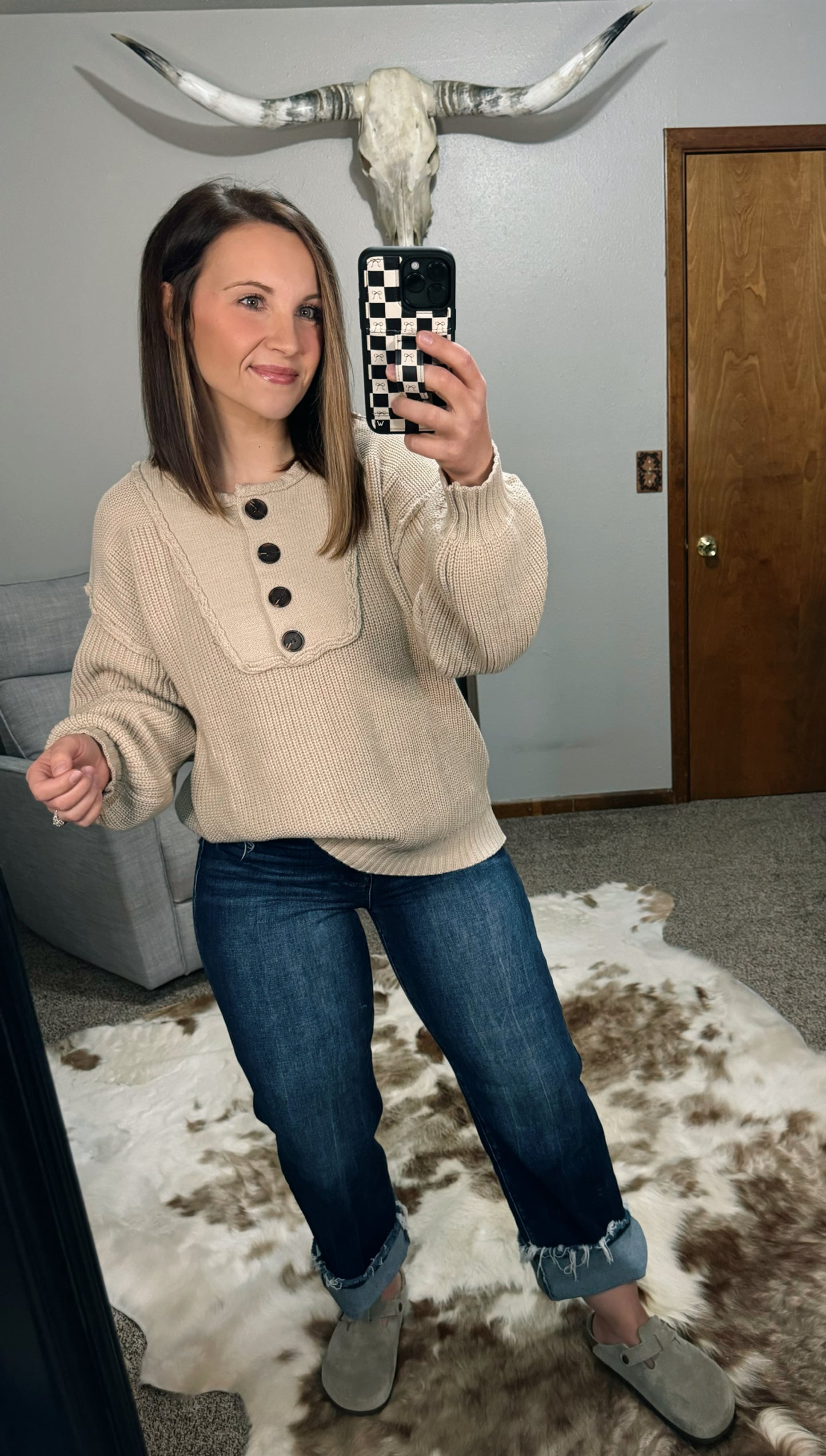 Button Up Henry Sweater