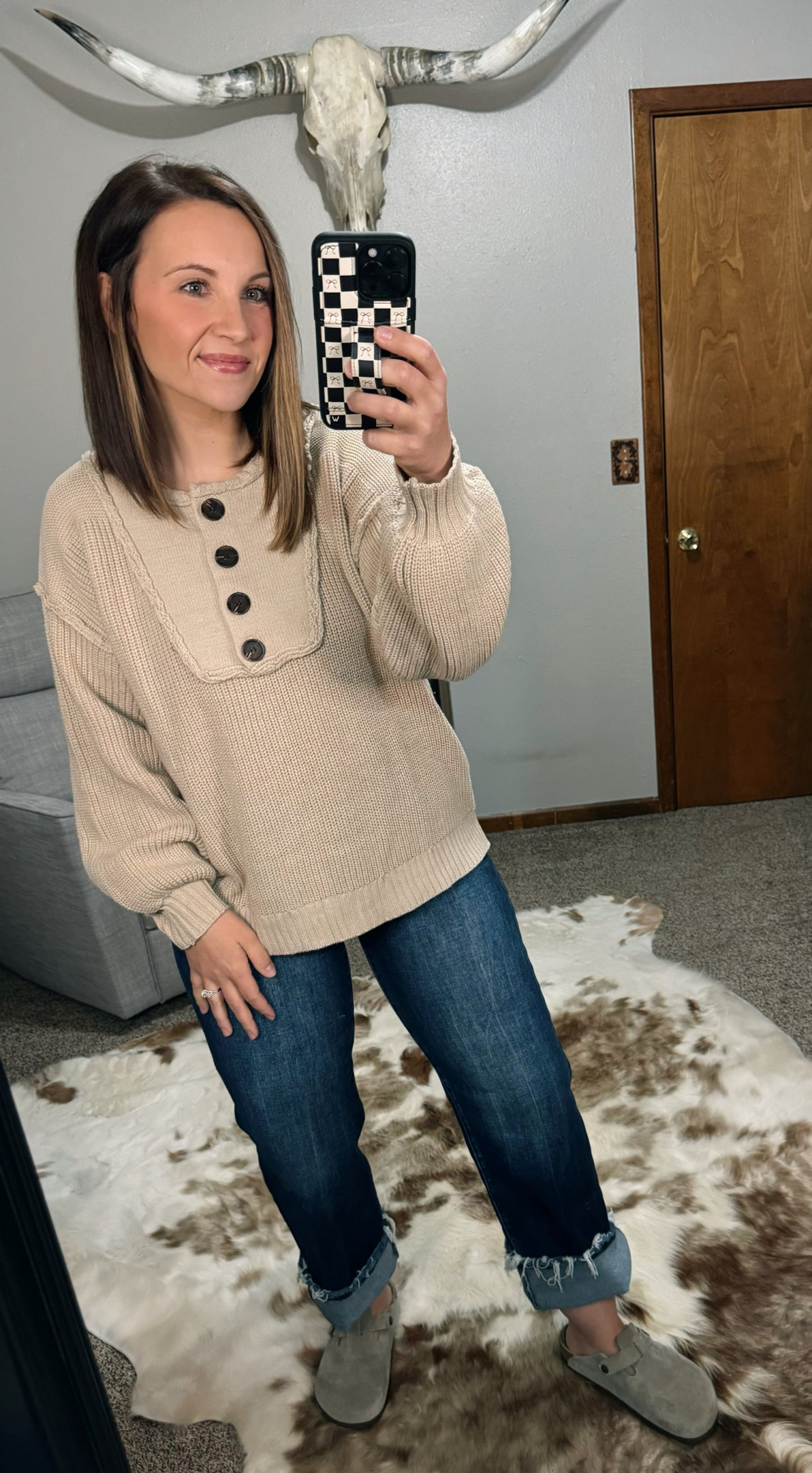 Button Up Henry Sweater