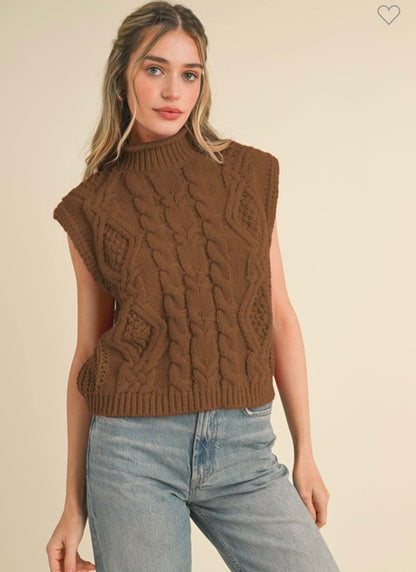 Chunky Cable Knit Vest