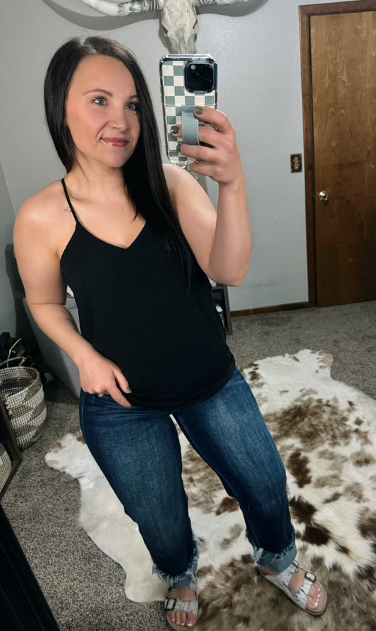 Black V-neck Cami