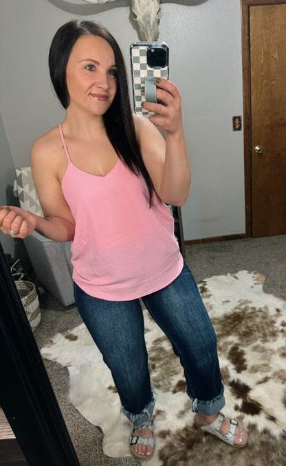 Dark Pink V-neck Cami