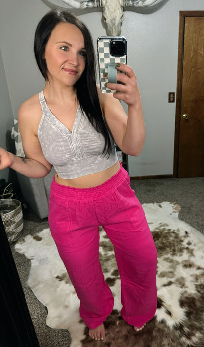 Fuchsia Gauze Pants