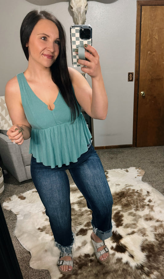 Jade Babydoll Tank