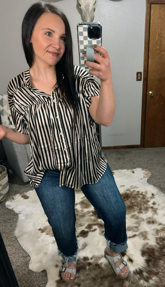 Silky Striped Blouse