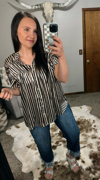 Silky Striped Blouse