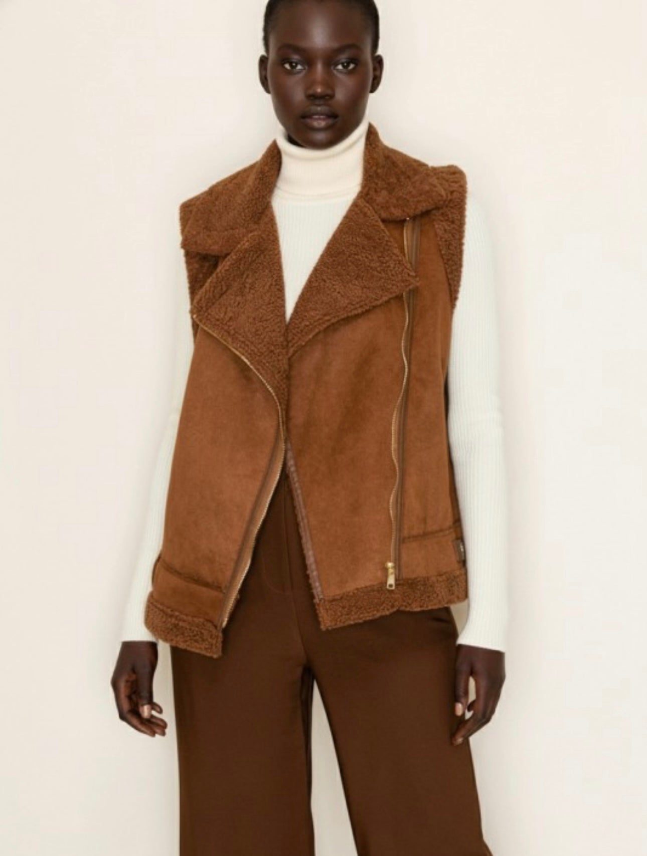 Faux Fur Trim Vest