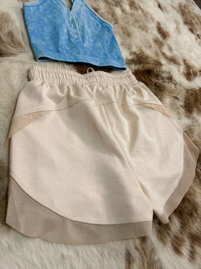 Mesh Layered Shorts - Cream