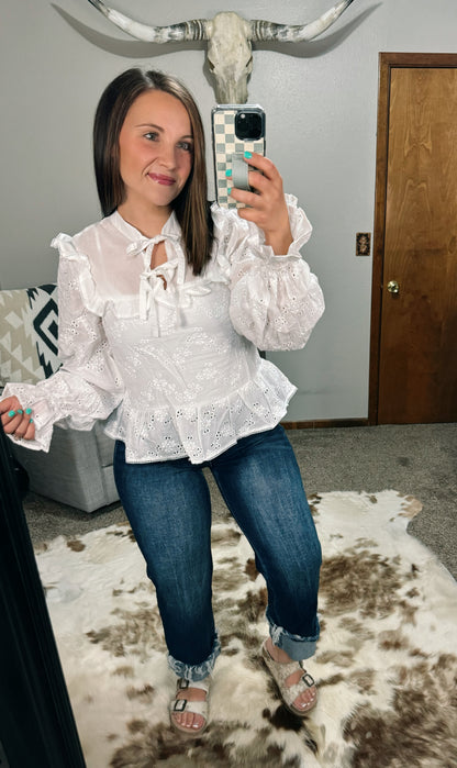 Poplin Puff Sleeve Blouse