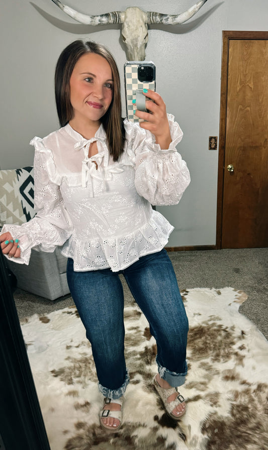 Poplin Puff Sleeve Blouse