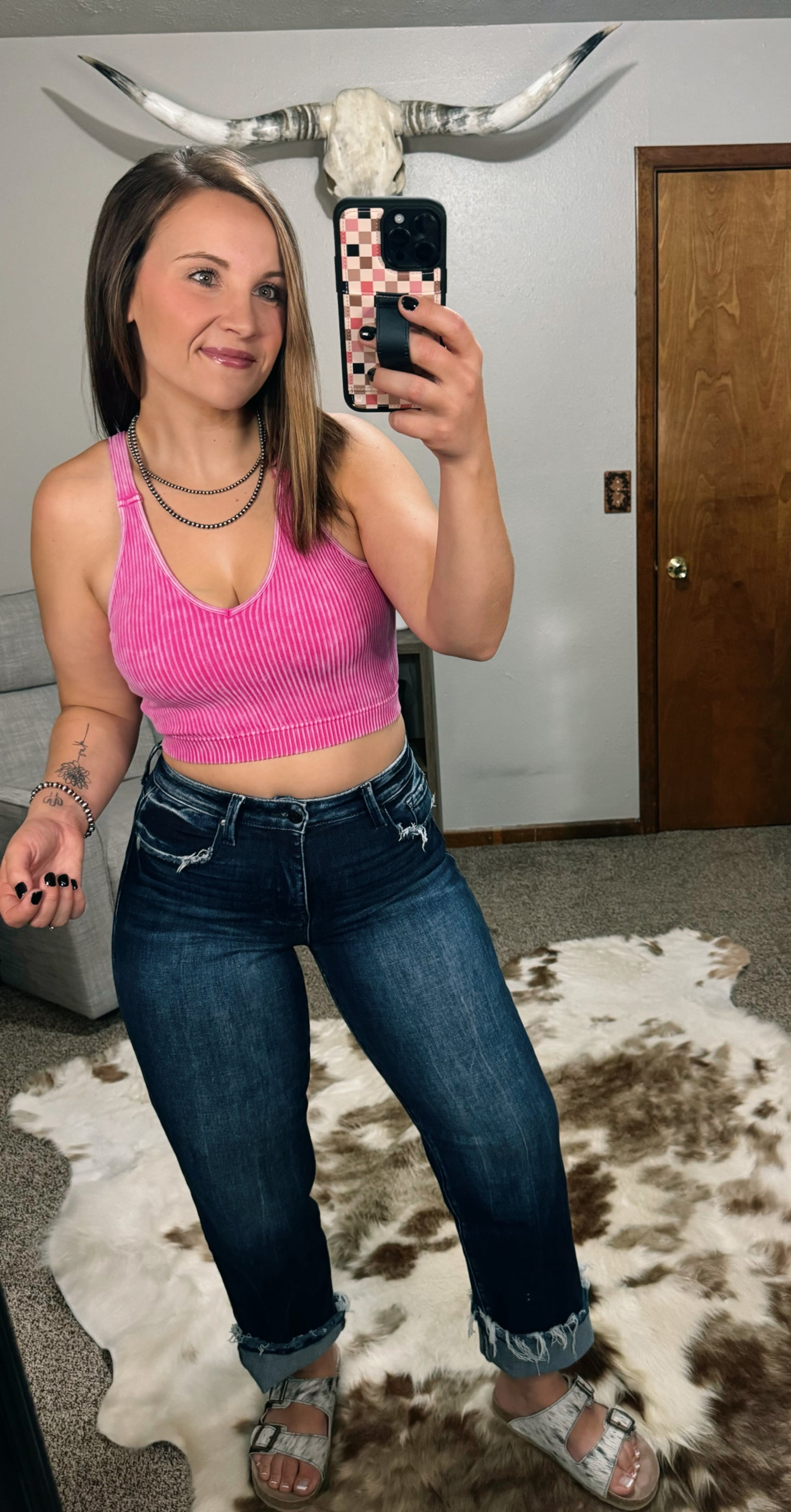 Ribbed Bra - Hot Pink