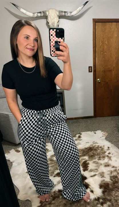 Checkered Pants - Black & White