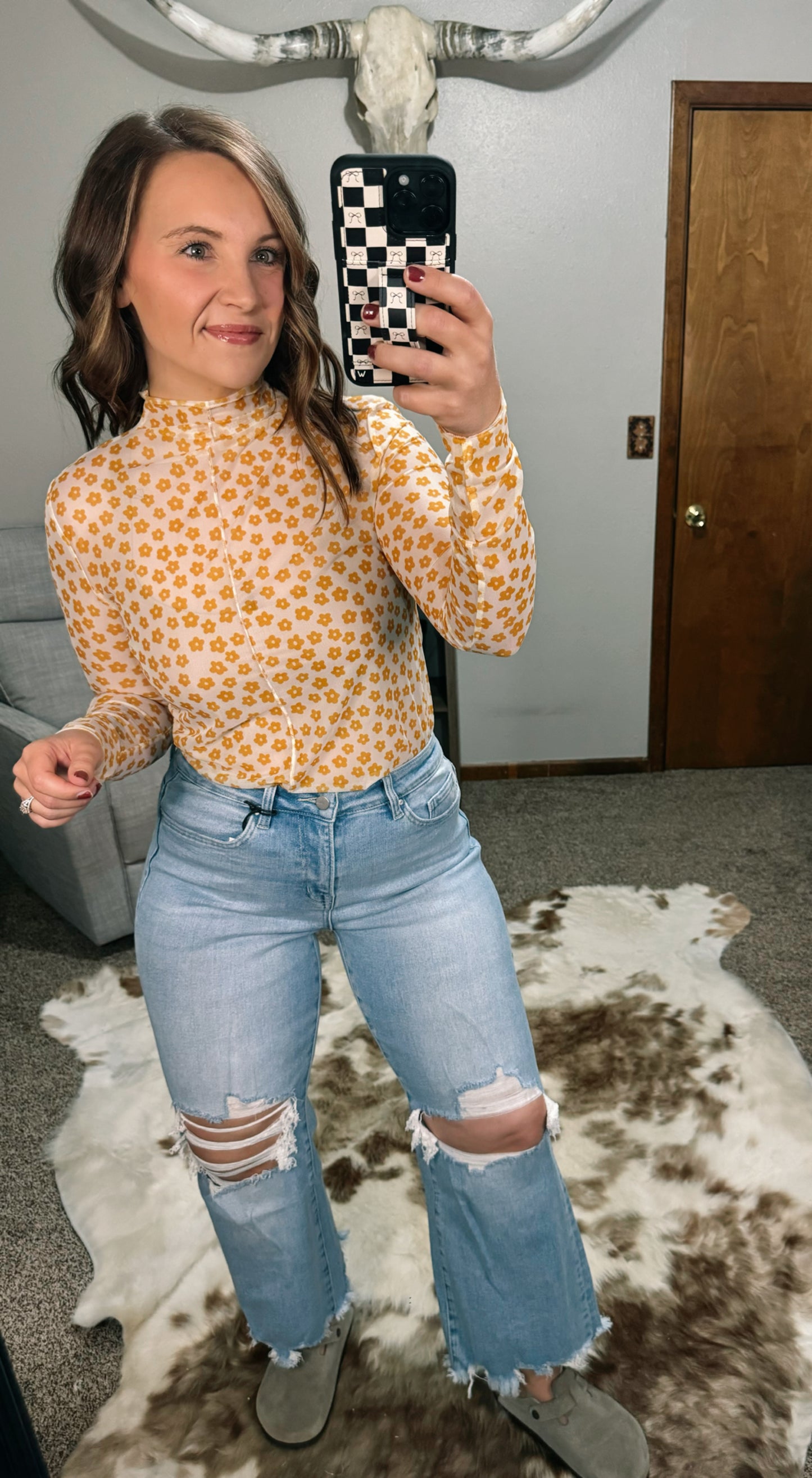 Golden Daisy Mesh Longsleeve