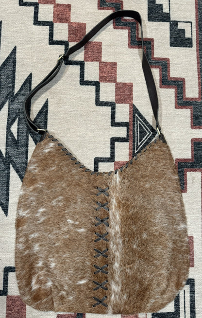 Brown & White Cowhide Bag