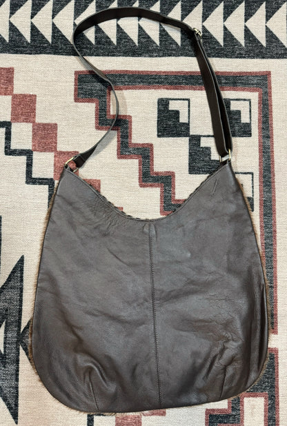 Brown & White Cowhide Bag