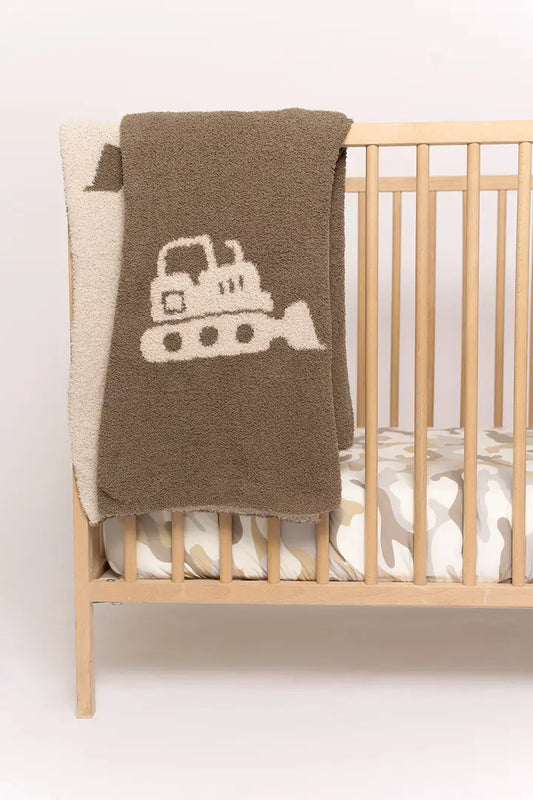 Bulldozer Plush Blanket