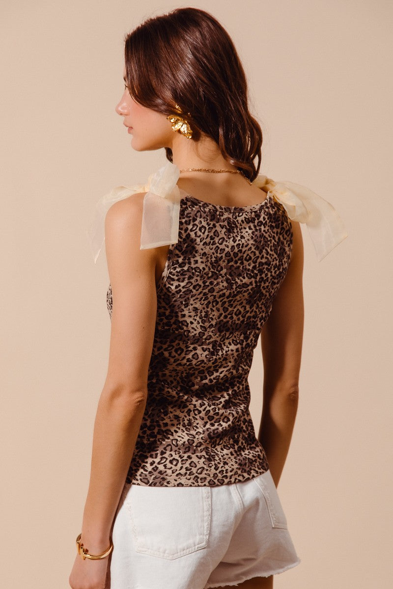 Leopard Ribbon Tank Top