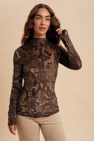Velvet Mesh Top