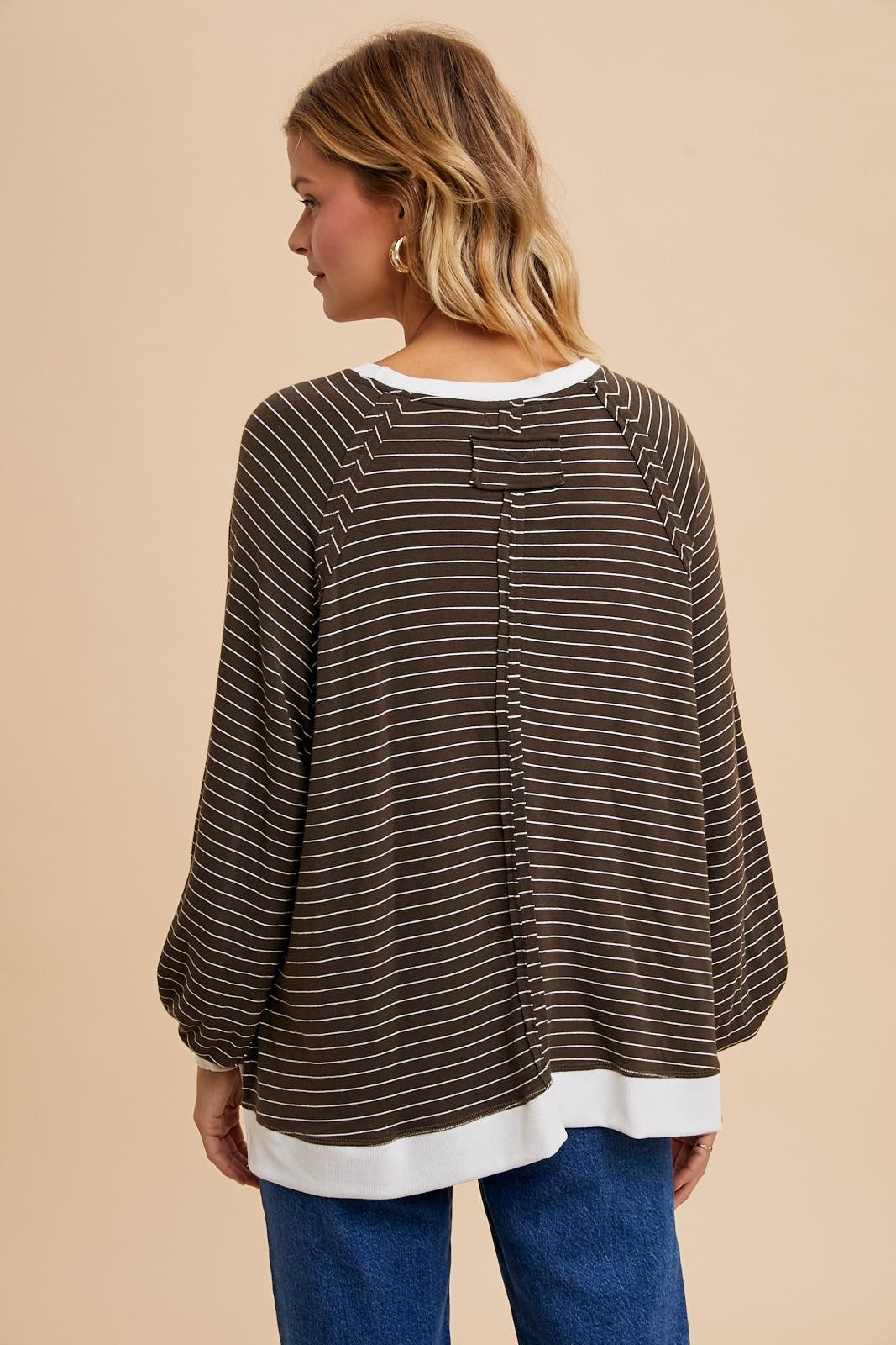 Striped Raglan Long Sleeve - Umber