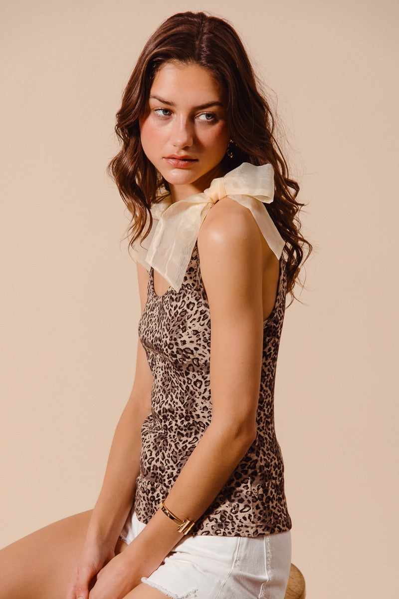 Leopard Ribbon Tank Top