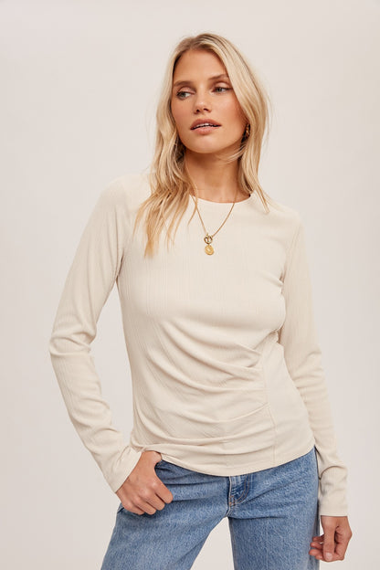 Ruched Detail Ribbed Top